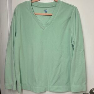SJB Active, Women’s Long Sleeved V-neck fleece, light Green, Sz. XL, GUC